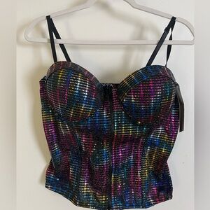 Colorful Sequin Bustier Top